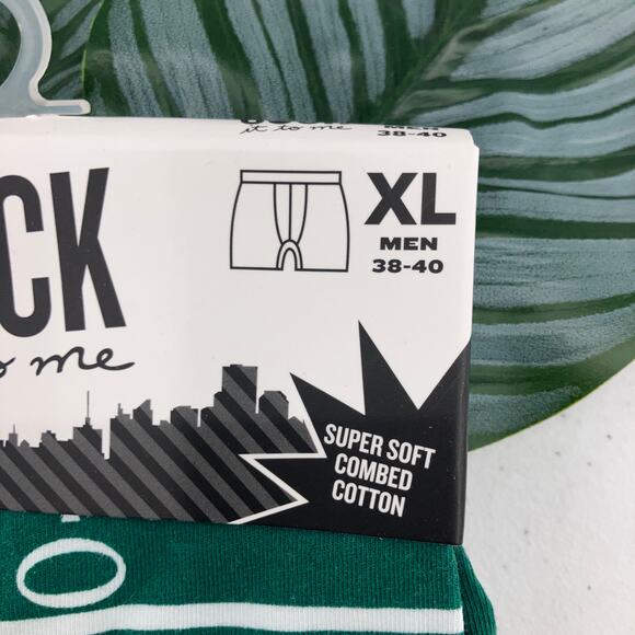 Sock It To Me Green White Brown Football Sports Cotten Blend Novelty Boxer Brief - Picture 4 of 7